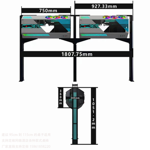 网红一体电脑机箱桌子电竞馆电竞酒店模块上下层 极速网吧网咖新款