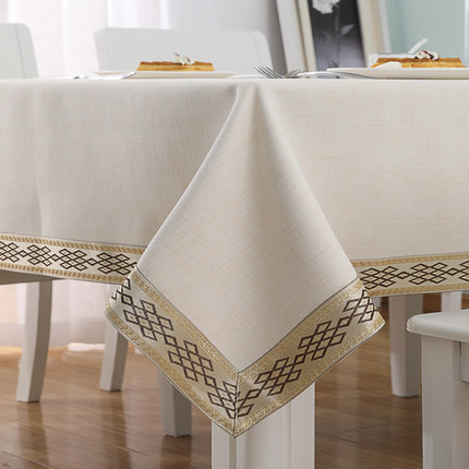 厚款纯色桌布布艺棉麻简约茶几台布长方形新中式餐桌布正方形轻奢