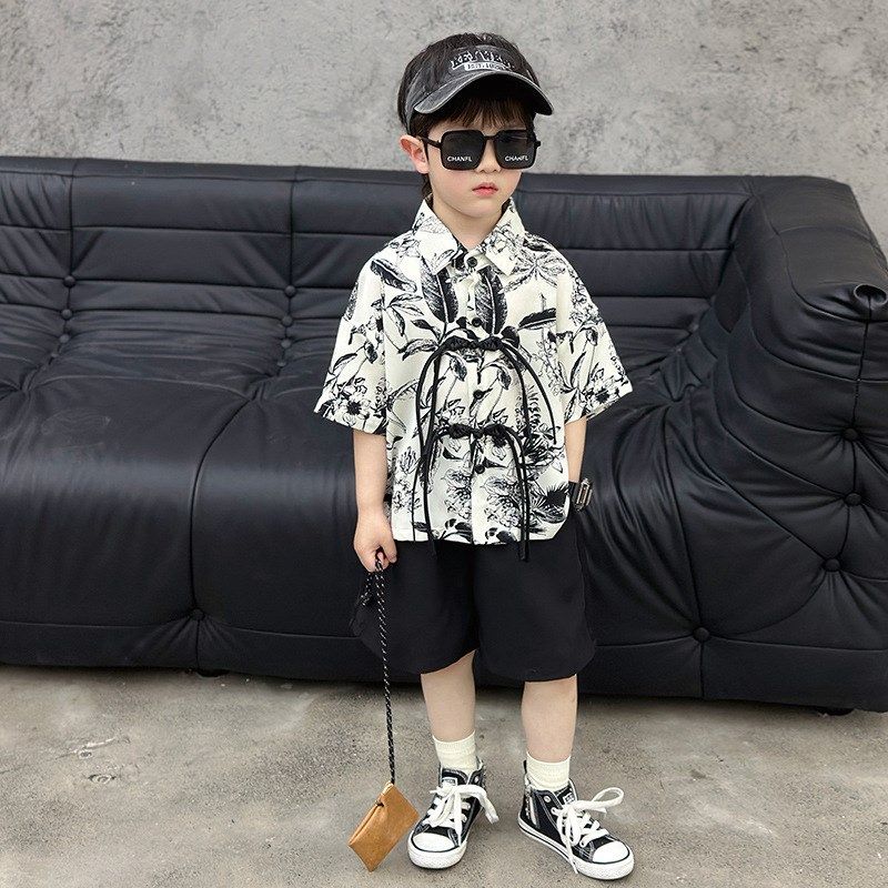 2024款男童夏装衬衫套装儿童新中式汉服夏季新款帅气男孩古风短袖,童装/婴儿装/亲子装,唐装,淘宝优惠券,粉丝福利购,淘宝优惠卷