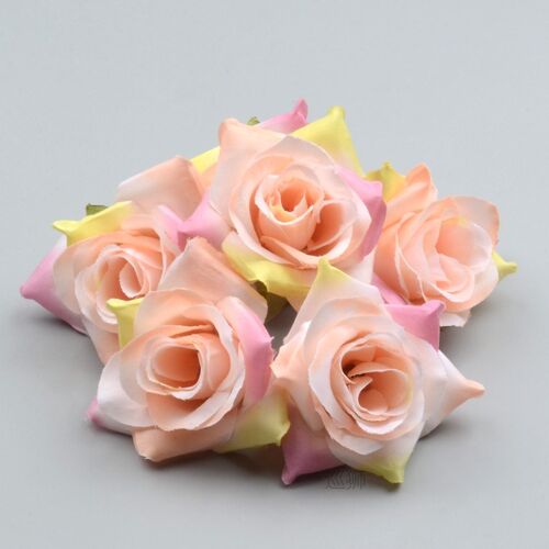 50PCS/5CM White Rose bud Artificial Silk Flowers Head For Ho