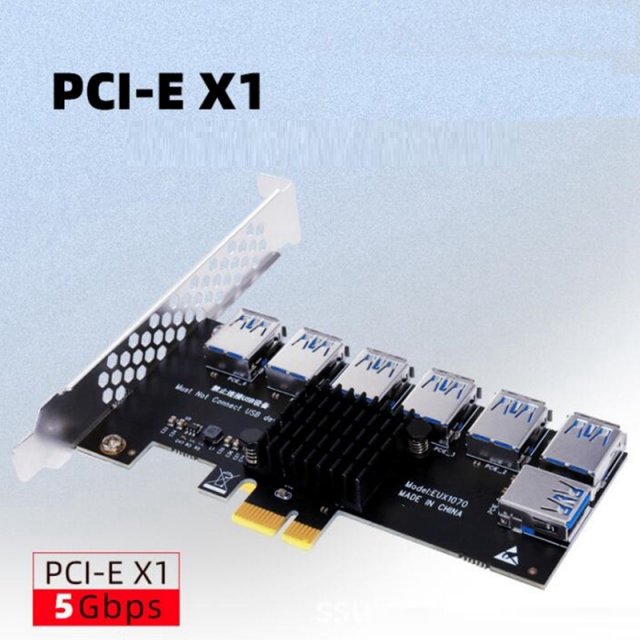 SSU PCIE 1 tio 7 USB 30 Slot PCIE PCI Express Riser Card 1X