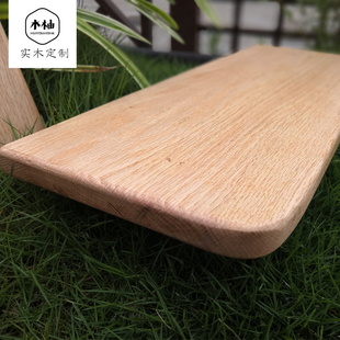 红橡木墙上置物架一字板隔板客厅书架墙面壁挂木板实木定制桌面板