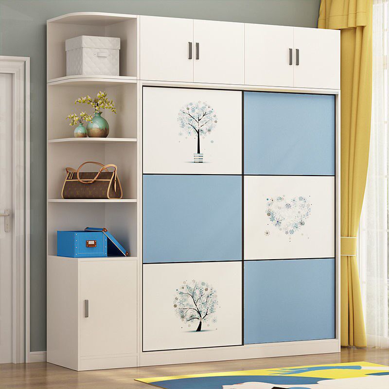 纯实木推拉门衣柜移门滑门柜子现代简约经济型家用卧室大衣橱组装