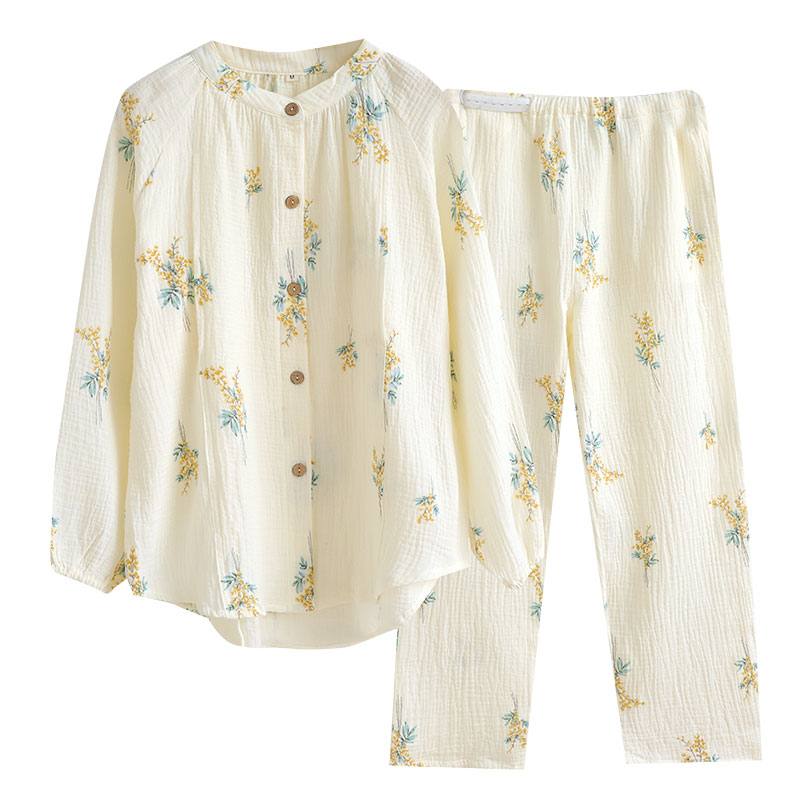 纱布孕妇睡衣夏季两件套怀孕期月子服套装女夏天薄款产后哺乳