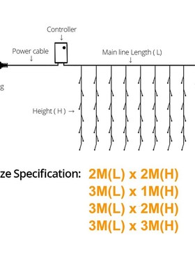3x3 3x2 2x2 3X1M Christmas Icicle Curtain LED String lights
