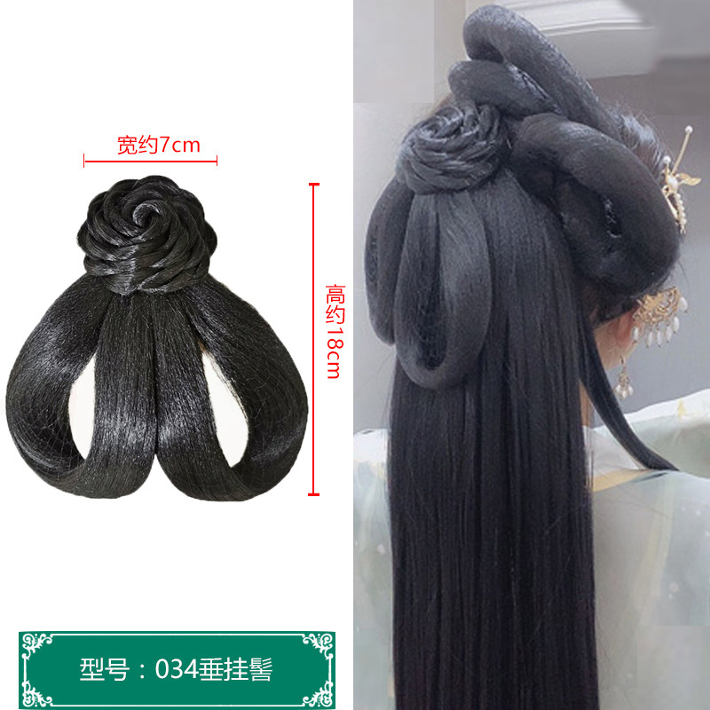古装汉服假发女宋制日常好搭配垂挂髻后压古o风盘发挽发仙女造型