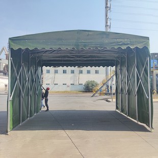 雨蓬移动推拉雨棚大型移动仓库活动伸缩雨蓬推拉篷户外遮阳蓬