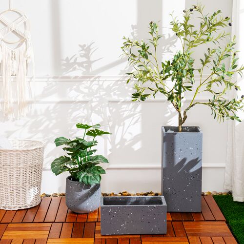 水泥盆花盆方形种植箱花槽花箱户外庭院镁泥花盆大号高方工程定制