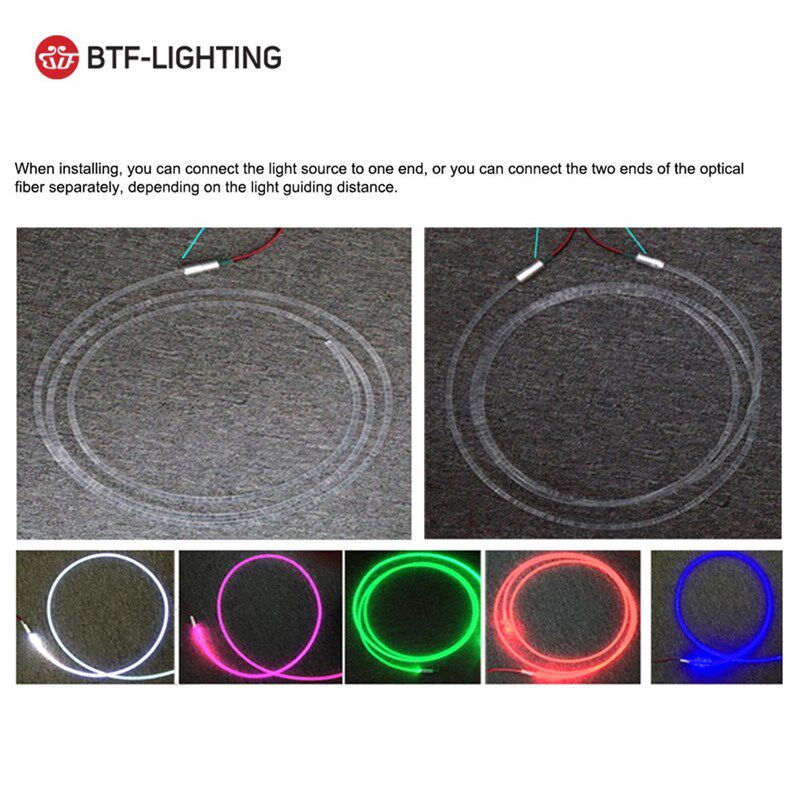 *5m Fiber Optic Cable with DC12V 1W Led Light Source 7 Color