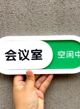 状态指示牌使用中办公室牌可更换A状态门牌会议中勿打扰标识牌定