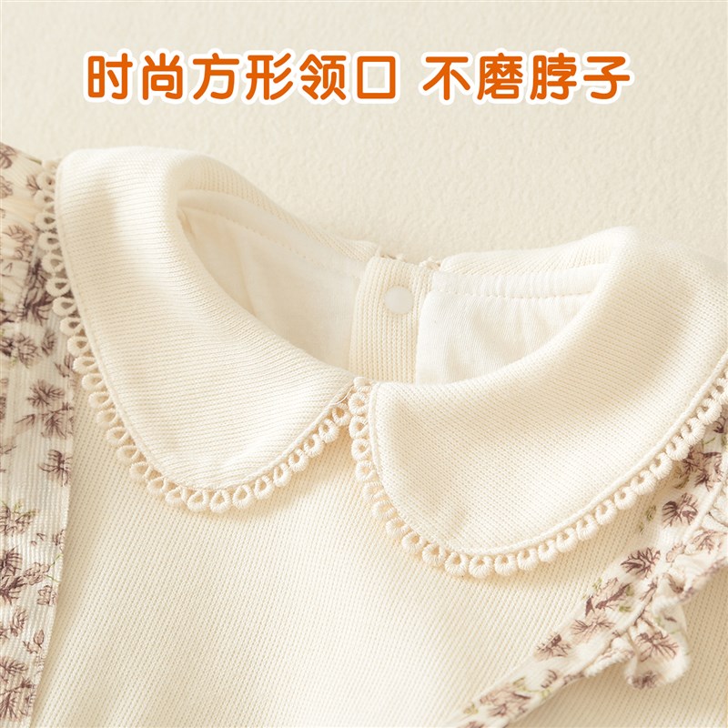 工厂销婴儿连体衣春装女宝宝衣服春秋季J洋气婴幼儿满月百天长袖