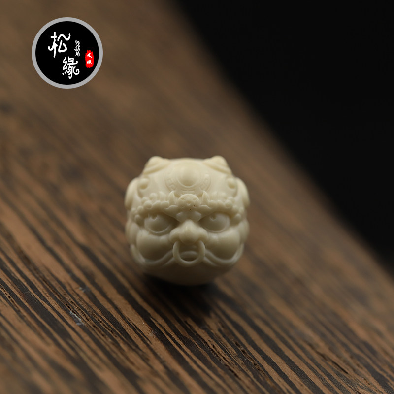 工厂销天然保真猛犸牙龙生v九子文玩配饰鹿角根付配珠龙珠神兽貔