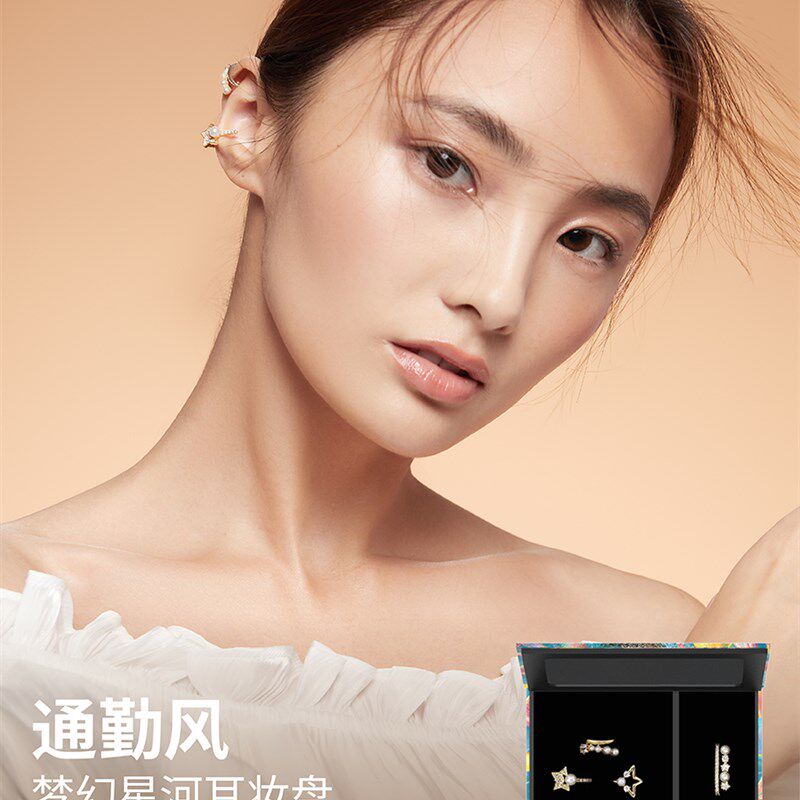 新品ZEGL耳妆盘妆容配饰玫瑰耳夹耳骨夹女设计感耳钉无耳洞耳挂耳