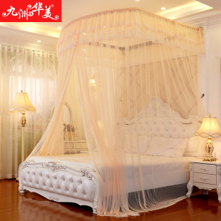 2021新款 U型伸缩蚊帐家用隐形折叠导轨1.8米床支架1.5m1.2公主风