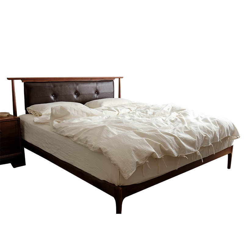 仔普北欧 原生态无漂染全棉白色床上四件套纯棉被套床单1.5/1.8米