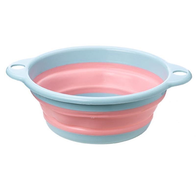 【硅胶加厚家用洗m脸盆】可折叠脸盆便携婴儿折叠盆洗脚洗衣洗