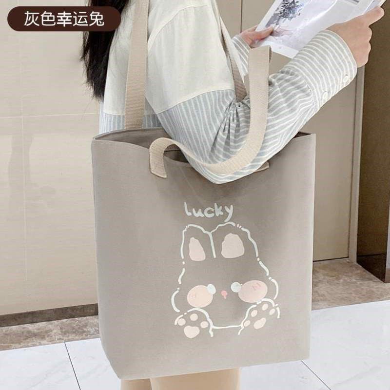 布袋子学生单肩产检帆布包女黑色包包新款夏天2024手提大容量妈咪