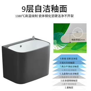 海嘉華灰白色洗拖把池地盆陽臺家用墩布池槽大號拖布池小號拖帕池