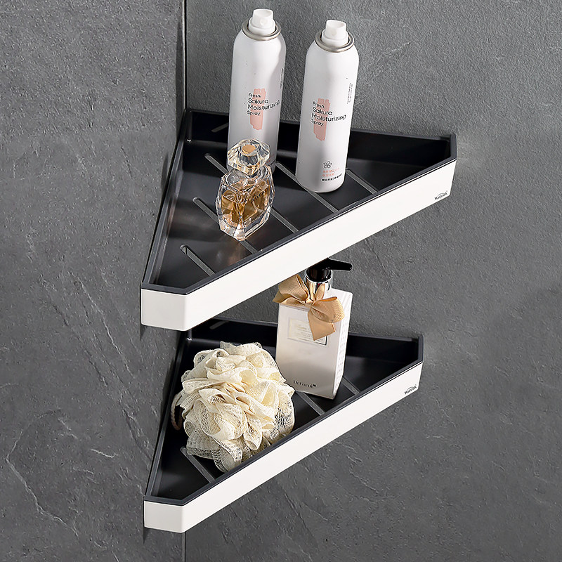 不锈钢卫生间置物架淋浴房转角沐浴露洗漱台架子免打孔浴室三角架