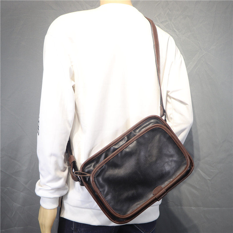 2020新款日韩简约潮流拼接男士单肩包休闲学生斜挎邮差包机车跨包,箱包皮具/热销女包/男包,男士包袋,淘宝优惠券,粉丝福利购,淘宝优惠卷