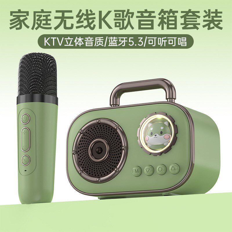 创意太空c舱蓝牙音响便携式带麦克风户外唱歌小型家庭KTV无线音箱