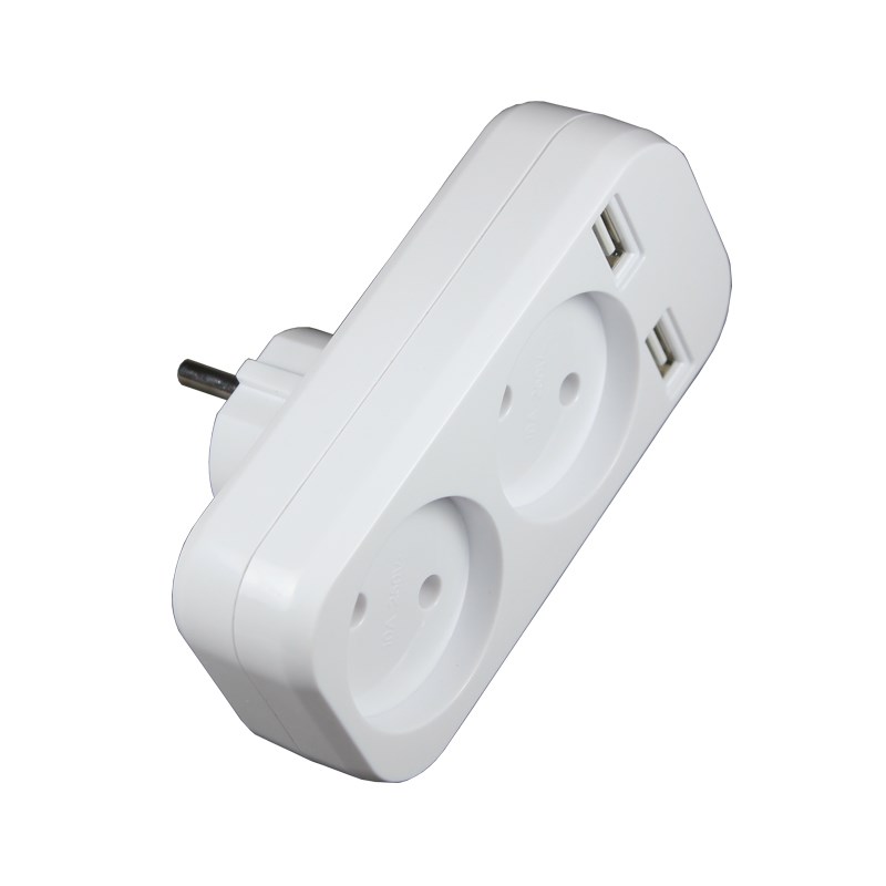 E Extension Double socket adapter with 2 SB Power Strip E A