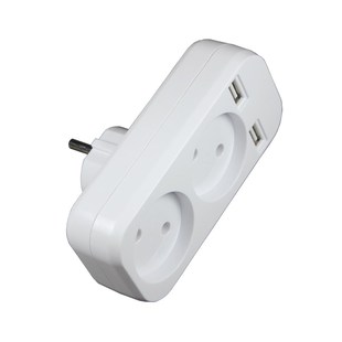 E Extension Double socket adapter with 2 SB Power Strip E  A