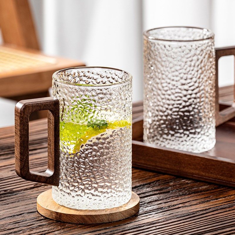 锤纹玻璃杯子套装家用客厅高硼硅带把喝水茶耐高温家庭待客高级感,餐饮具,玻璃杯,淘宝优惠券,粉丝福利购,淘宝优惠卷
