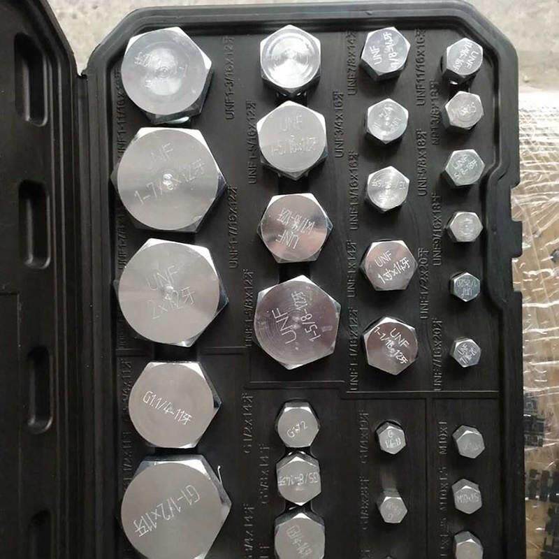 挖土机液压油管接头牙螺纹内丝测量工具 公英美制W螺纹测试工具i.