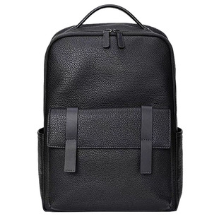 商务背包男士双肩包男款通勤出差电脑包高级感皮质书包