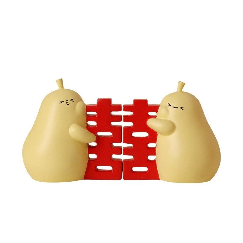 贝汉美喜字可爱抱抱梨摆件家居装饰品客厅桌面男女生新婚七夕礼物,家居饰品,桌面摆件,淘宝优惠券,粉丝福利购,淘宝优惠卷