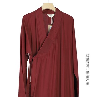 宗觉僧服夏季薄款大褂女衫亚麻长褂棉麻和尚长服比丘尼木兰色