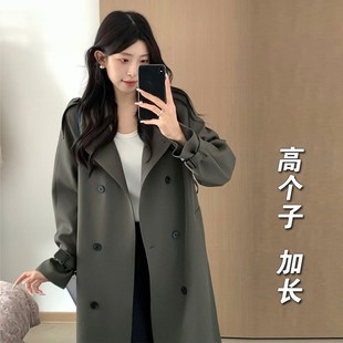 170高个子女生加长版风衣外套女超长款大衣到脚踝2025春秋英伦风