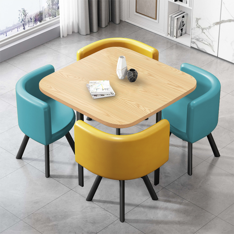 简约谈判洽谈会客桌椅组合套装休C闲创意网红接待小圆桌奶茶甜品