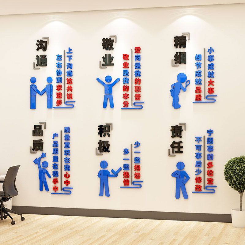 工厂文化墙贴高级感车间安全生产警示标识牌品质宣传标语设计定制