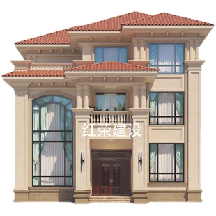 农村自建房三层二层半宅基地欧式豪华复式小洋楼房屋别墅设计图纸