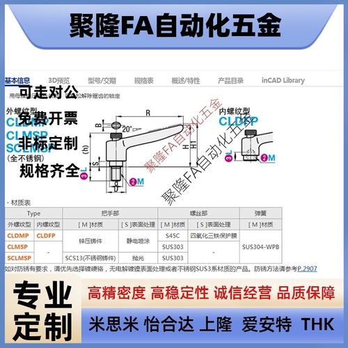 CLDMP4/5/6-12/16/20/25/32-B/M/S推压型固定把手CLDFP4/5/6/8-7