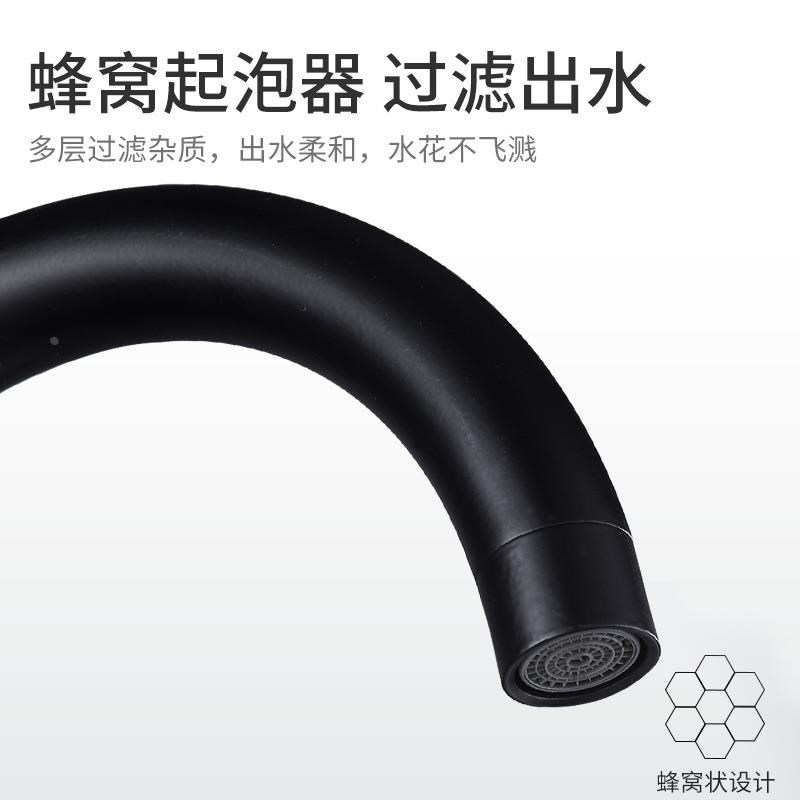 新款直销直销不锈钢龙头面盆龙头冷热水龙头洗脸盆洗手盆黑色混水