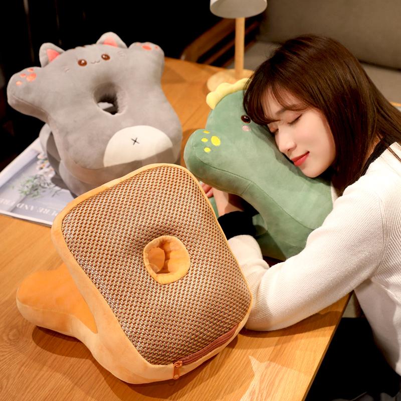凉席午睡枕办公室神n器小学生专用趴睡枕桌上午休抱枕趴趴睡觉枕