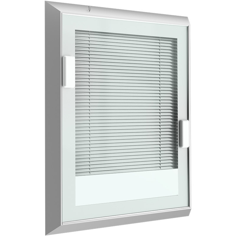 卡慕昂内置单玻璃中空磁控内嵌式百叶窗卫生间铝合金内开升降窗帘