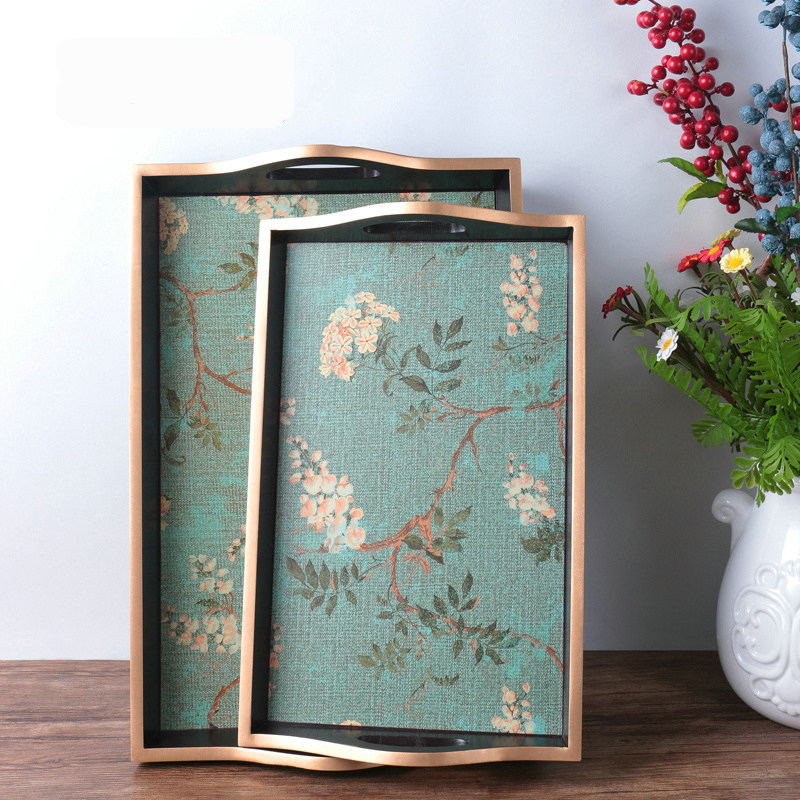 美式收纳托盘长方形茶水果盘木质用客厅冷水杯茶盘,餐饮具,盘,淘宝优惠券,粉丝福利购,淘宝优惠卷