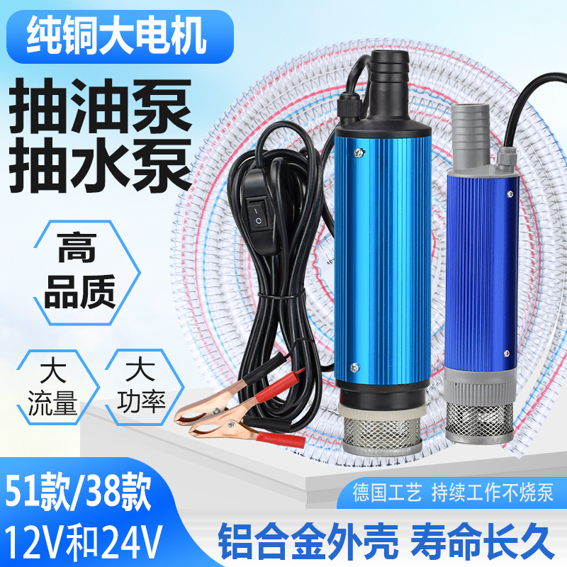 12V24V电动抽油泵抽水泵小型迷你抽油神器潜水泵自吸泵柴油加油机