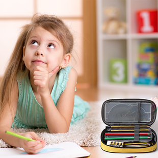 麦思考千千圈笔袋小学生可爱简约大容量儿童幼儿园帆布多功能耐摔