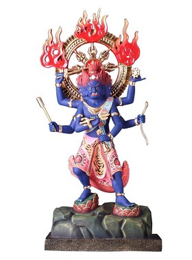 军荼利明王佛像 纯铜密宗五大明王F供奉摆件 军荼利夜叉明王佛像