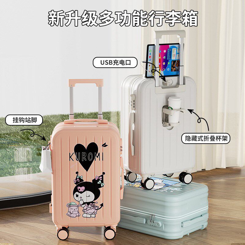 行李箱女卡通印花20寸拉杆箱万向轮24寸学生耐用结实密码旅行皮箱