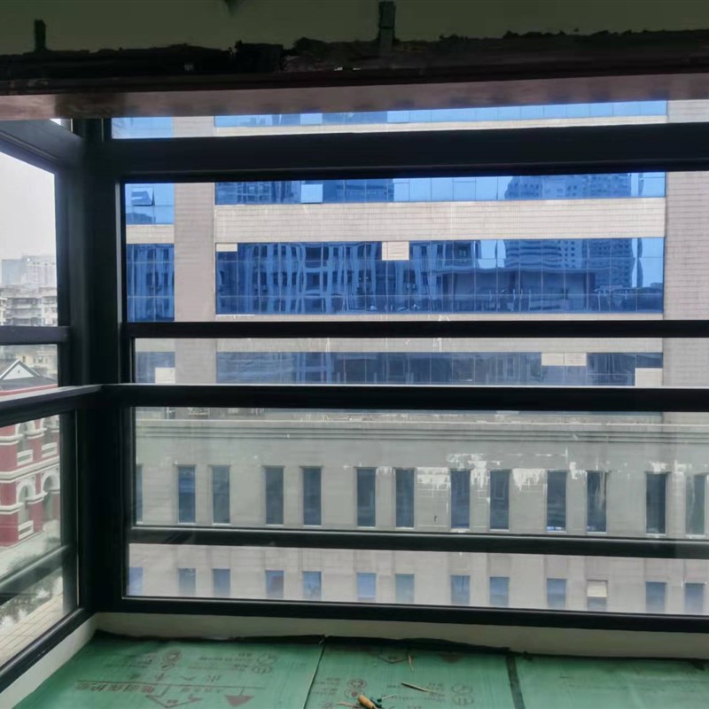 智能自动电动升降封阳台窗断桥铝门窗封窗定制铝合金窗户全景窗