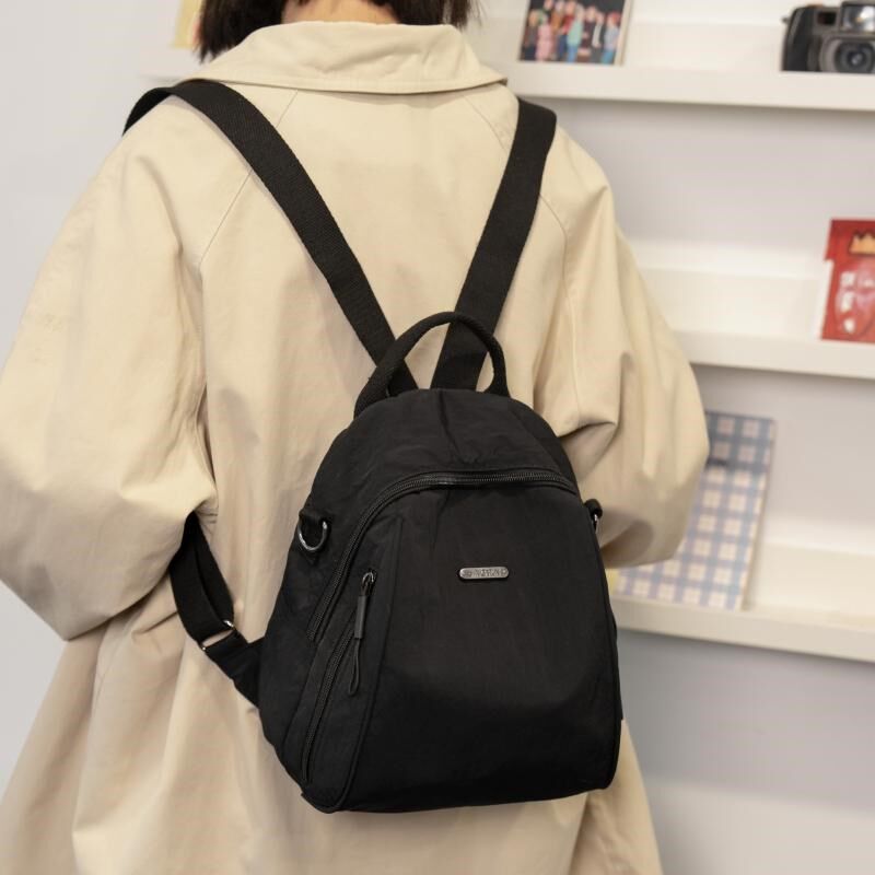 轻便多功能两用双肩小背包女大学生防泼水单肩包旅游外出小挎包男