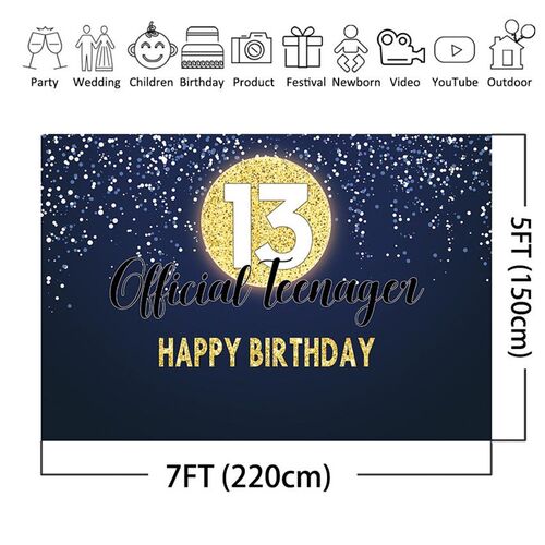 Official Teenager 13th Birthday Party Banner 13th Birthday D