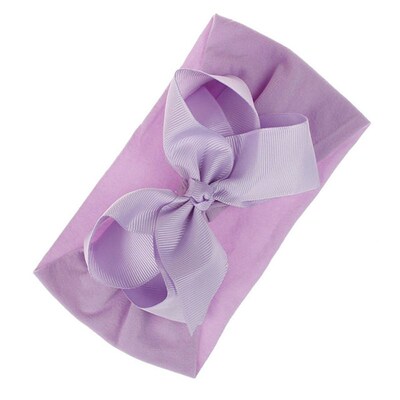 小众高货Baby Big Flower Bowknot Hairband Soft Nylon Girls He