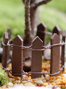 10Pcs/set Miniature Garden Fence handmade Wood Fence Terrari